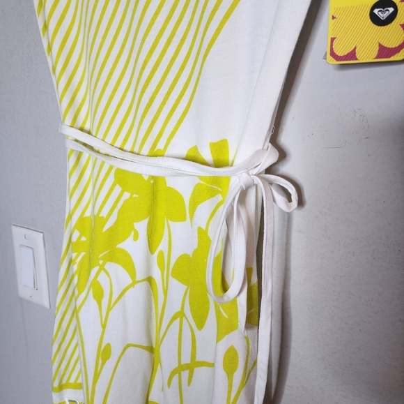 NWT Roxy Girls floral stripe lemon lime dress - Picture 15 of 16